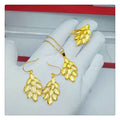 Dubai Gold Gold Jewelry Brass Gold Plated  Jewelry Leaf Set Women'S Fashion Pendant Accessories Wholesale