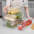 4pcs/set Clear Refrigerator Organizer Bins Kitchen Freezer Food Crisper Stackable Fridges Storage Organizer Set with Lids