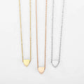 Women's Exquisite Heart-Shaped Stainless Steel Pendant Necklace Natural Gold-Filled Fashionable Gift