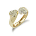 Trendy Gold Plated Heart Bracelet Inlay Rhinestones Chunky Alloy Statement Cuff Bangle for Women Fashion Costume Accessories