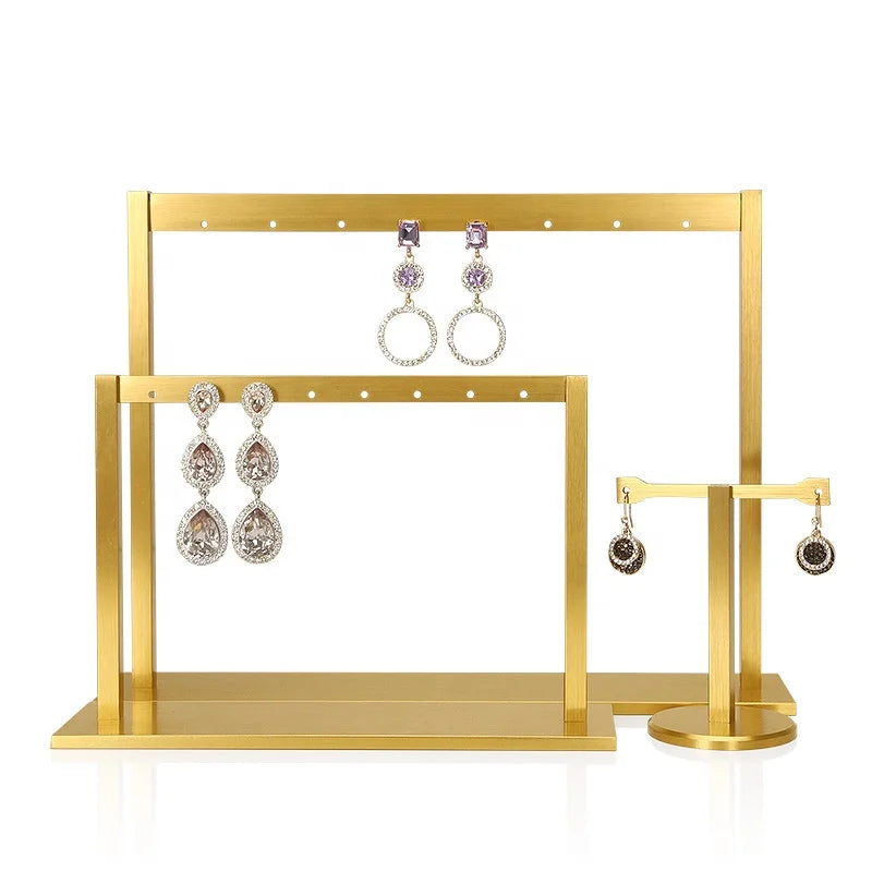 Brand New Environmentally Friendly Metal Microfiber Jewelry Props Display Stand High-end Jewelry Display Set Display Earring Sta