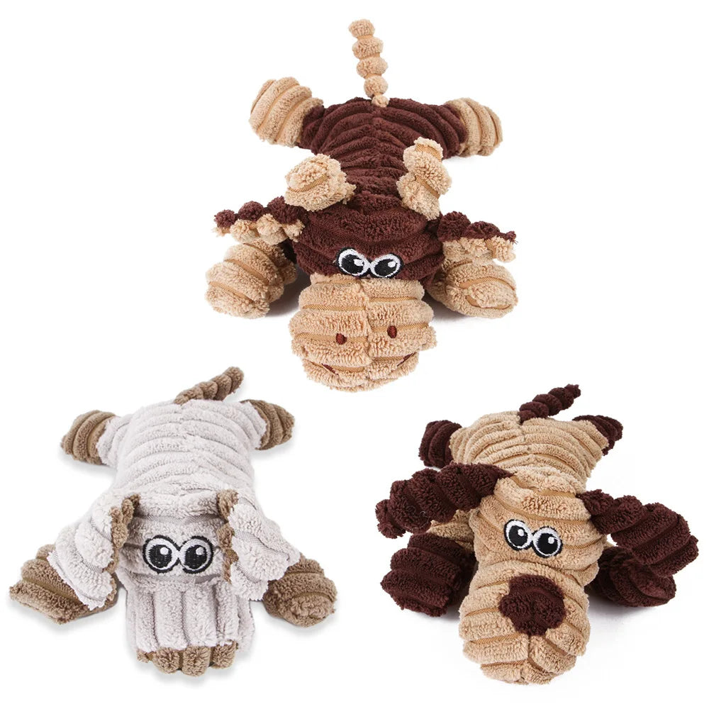 Wholesale Custom Interactive Plush Pet Puppy Dog Toy Chew Animal Shape Simulation Squeak Toy