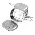 304 Stainless Steel Bento Lunch Box Round Single Tier with Handle and Buckles Portable & Freshness Preservation S/M/L Sizes