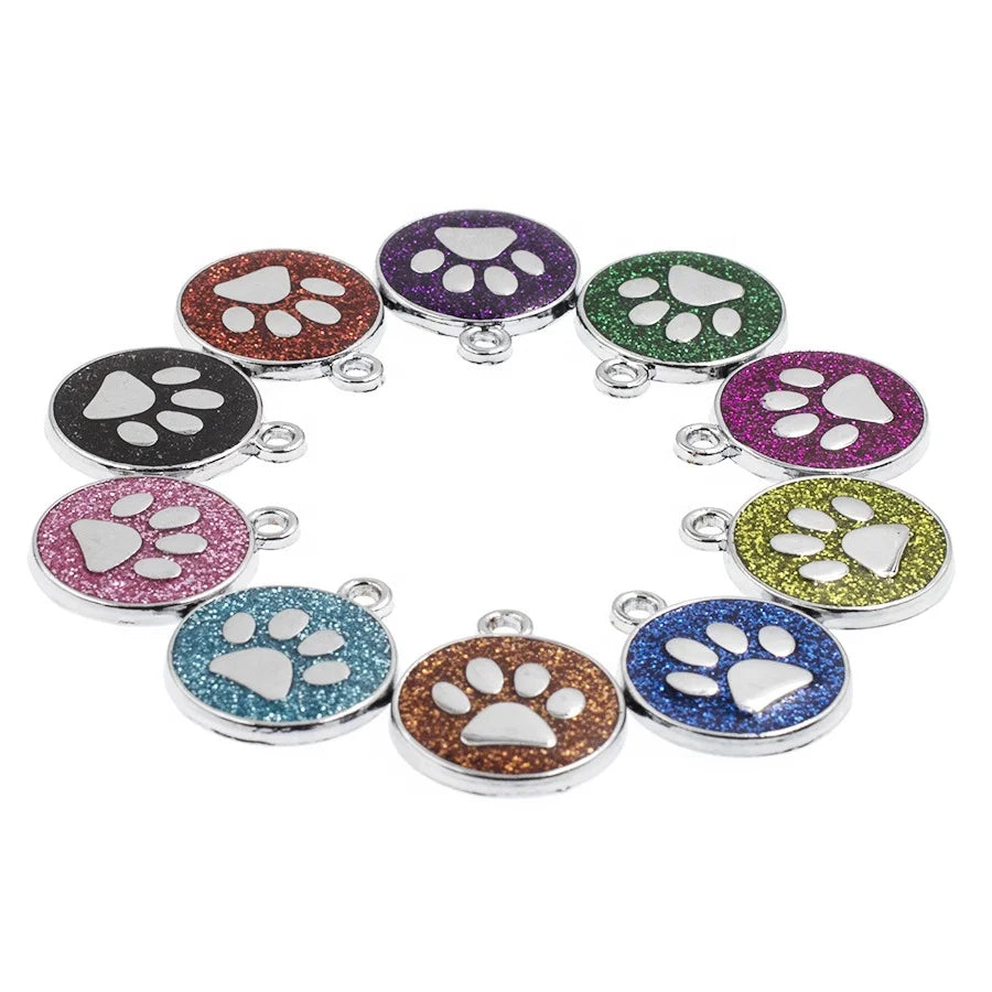 Factory Direct Sale Round Pawprints Can Be Engraved DIY Jewelry Accessories Pet Dog Tag Dog Anti-lost Tag