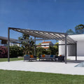 Commercial Retractable Roof Motorized Outdoor PVC Awning Pergola Powder Coated Frame for Restaurant Use MegaBDM