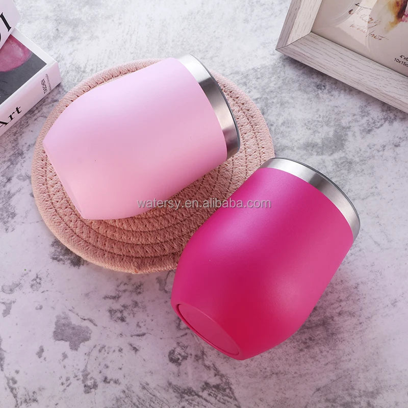Stainless Steel Cup 304  Material Food Grade Tumbler Wine Glass Egg Shape Coffee Mug