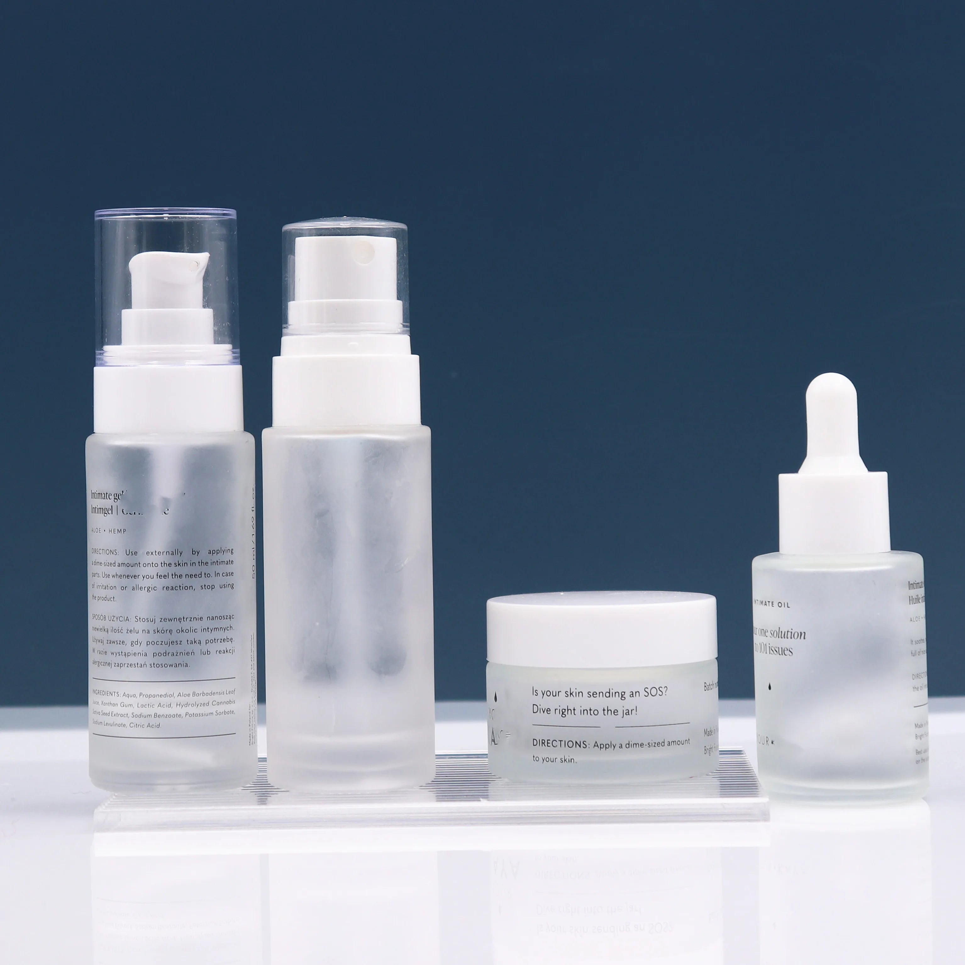 Skincare Packaging Cosmetic 30ml Frosted Flat Shoulder Essential Oil Glass Dropper Bottle for Personal Care Serum