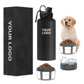 2025 Popular Stainless Steel Dog Water Bottle with Lid and Straw Thermal Insulation for Travel & Outdoor Use