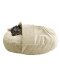 Warm Soft Cat Bed and Puppy Kitten Cave with Non-slip Bottom Detachable Peekaboo Print Sleeping Bag for Small Dogs