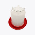 2025 Hot 1kg Red Chicken Drinking Pail Poultry Farm Plastic Feeder and No Waste Waterer Automatic Water Drinker and Feeder