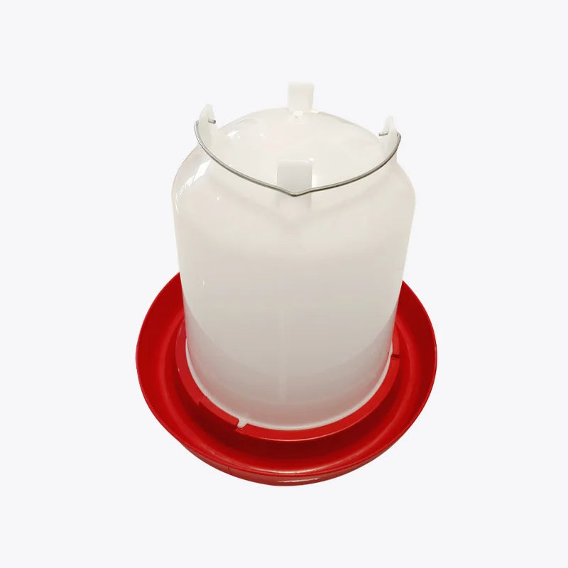 2025 Hot 1kg Red Chicken Drinking Pail Poultry Farm Plastic Feeder and No Waste Waterer Automatic Water Drinker and Feeder