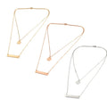 2024 Fashion Jewelry Double Layer Gold Personalized Stainless Steel Blank Bar Disc Charm Necklace