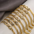 European and American Ladies Personality Hip Hop Hand Jewelry Copper Plated Real Gold Inset Zircon Leopard Cuban Bracelet