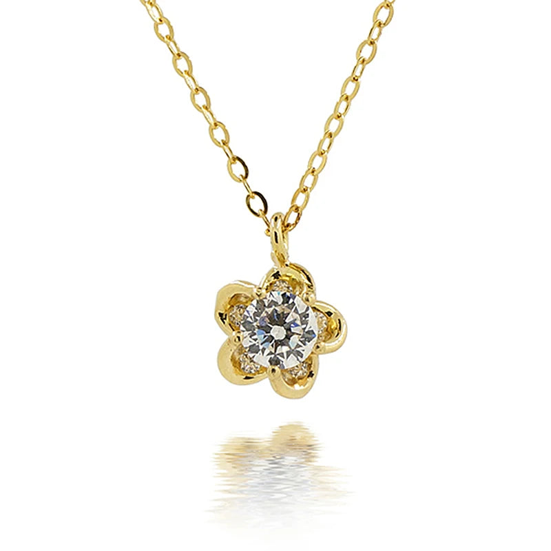 V.ME Gold Jewelry Minimalist Real Gold 14K 18K Gold Cubic Zircon Necklace Jewellery for Women