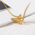 HipHop Golden Gun Pendant Necklace Classic Style Stainless Steel Pistol Necklace Lovely Goth Choker Clavicle Chain for Men Women