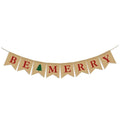 Holiday Natural Be Merry Burlap Banner Christmas Tree Garland Burlap Bunting for Home Decor