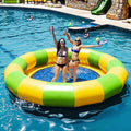 Huayue Toys Floating Water Toys Inflatable Water Floating Trampoline for Sale air Jumping Bouncy Equipment Factory