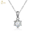 Fine Jewelry 925 Sterling Silver Classic Round Brilliant Cut 1ct VVS Moissanite Diamond Solitaire Pendant Necklace for Women