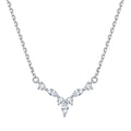 Y-Shaped Marquise Zircon Sterling Silver Pendant Necklace
