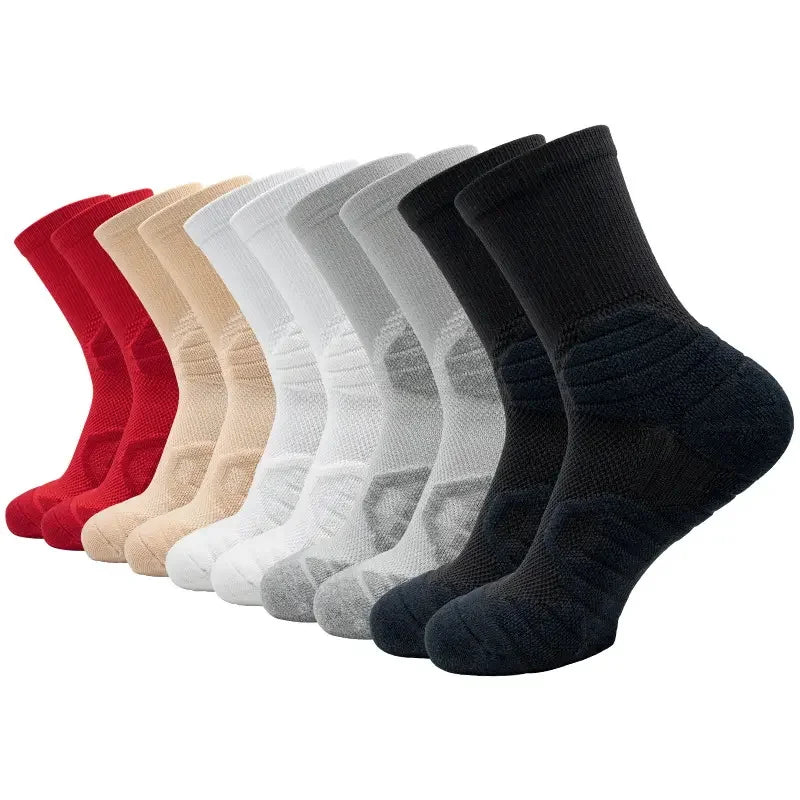 Anti-Bacterial 100% Cotton Men's & Women's Performance Cushioned Athletic Crew Sport Socks Quick Dry Breathable