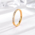 Tarnish Free 18k Gold Jewelry Stainless Steel Cubic Zirconia Couple Wedding Finger Ring Diamond Engagement Ring for Women YF2731