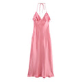 ZATRHMBM Spring Women's 2025 New Fashion Solid Color Dress Retro Suspender Sleeveless Elegant Female Dress