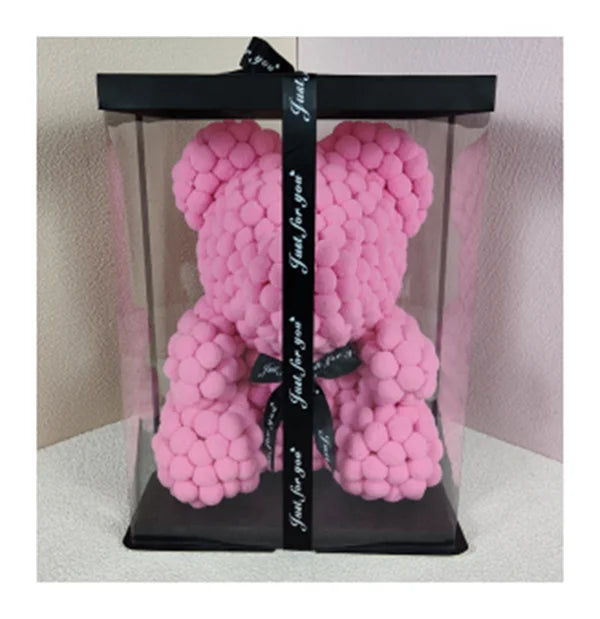 MG008 Wholesale Plush Bear Rose PE Valentine's Day Flower Teddy Bear Soap Rose in Gift Box