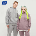 YLS Wholesale Premium Heavyweight Winter Thick Fleece Long Sleeves Pullover Hoodie Custom Logo Blank with Solid Pattern