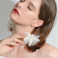 Vacation Style fairy Fabric with Large Petal Flower Earrings Forest Style Earrings Female Korean Style Fresh Earrings
