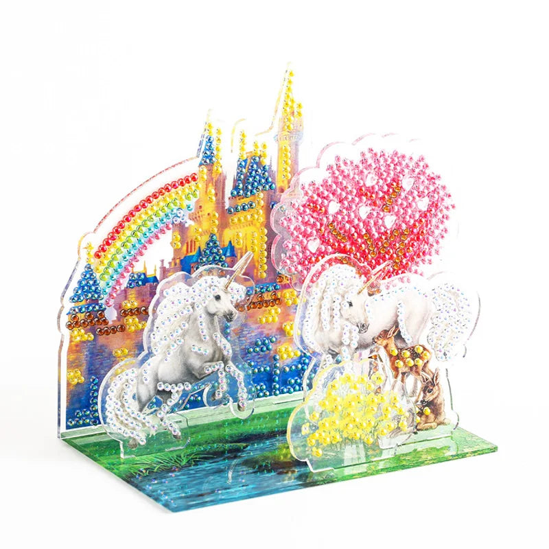 DIY Rhinestone Diamond Painting 3d Three-Dimensional Puzzle Animal House Diamond Crafts Desktop Decor
