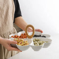 Ceramic Compartment Plate Tray for Snack Serving Divided Tray for Dried Fruit and Nuts Dinnerware Sets