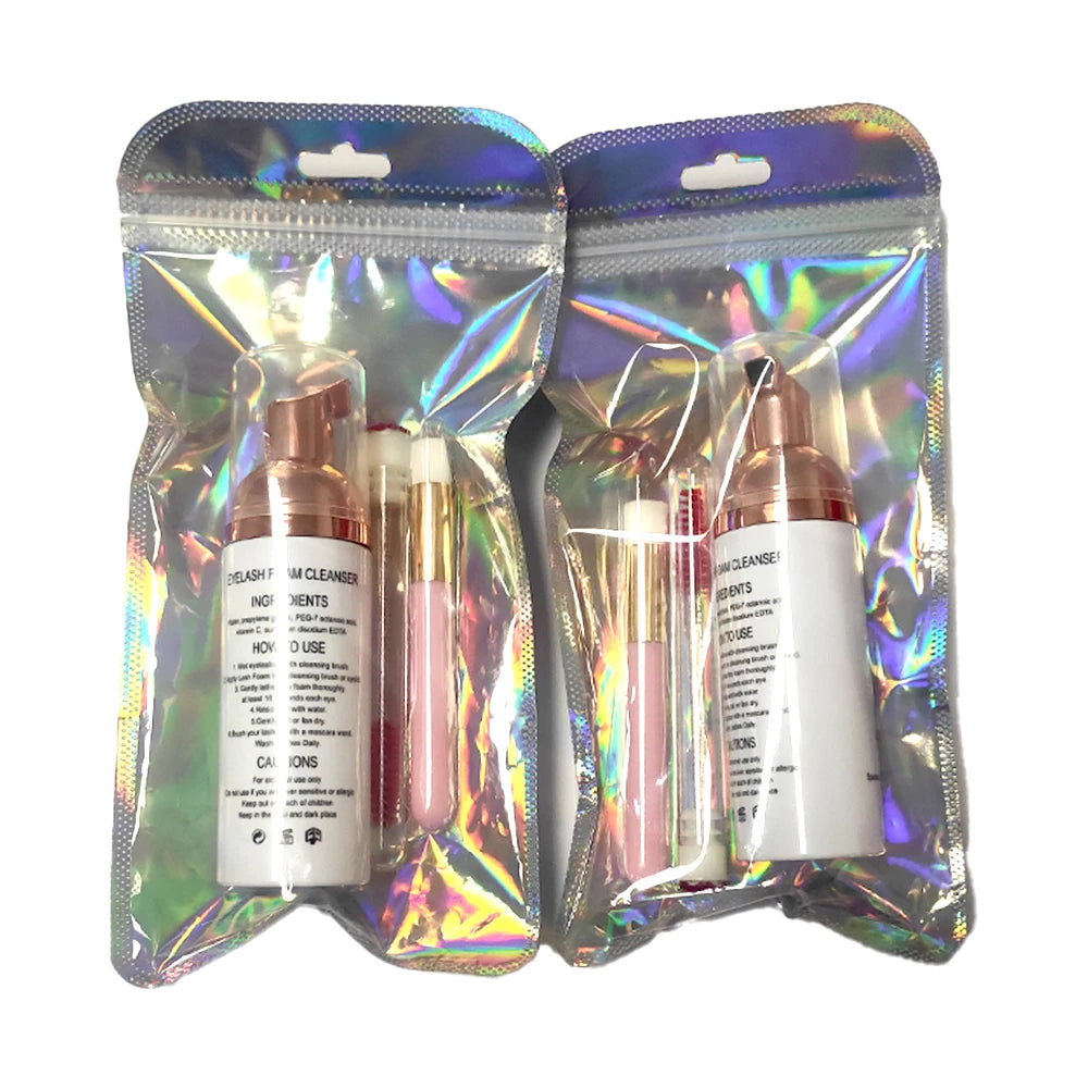Wholesale Vegan Eyelash Shampoo 2-in-1 Cleaning Solution in 30ml 60ml Black Bottles Private Label Lash Bath Multi-Options Stock