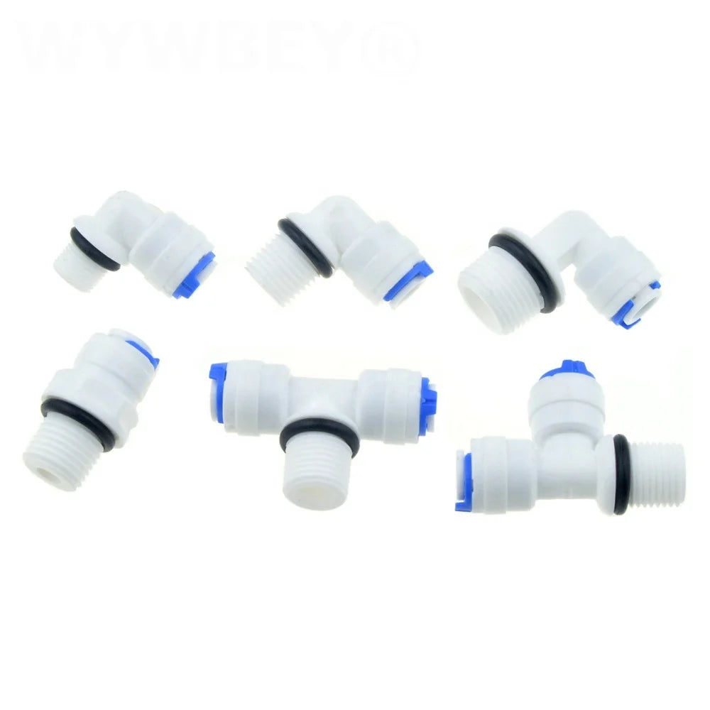 Reverse Osmosis Aquarium System 1/8" 1/4"  3/8"   1/2" BSP Plastic Hose Pipe Fitting Male Plastic Connectors