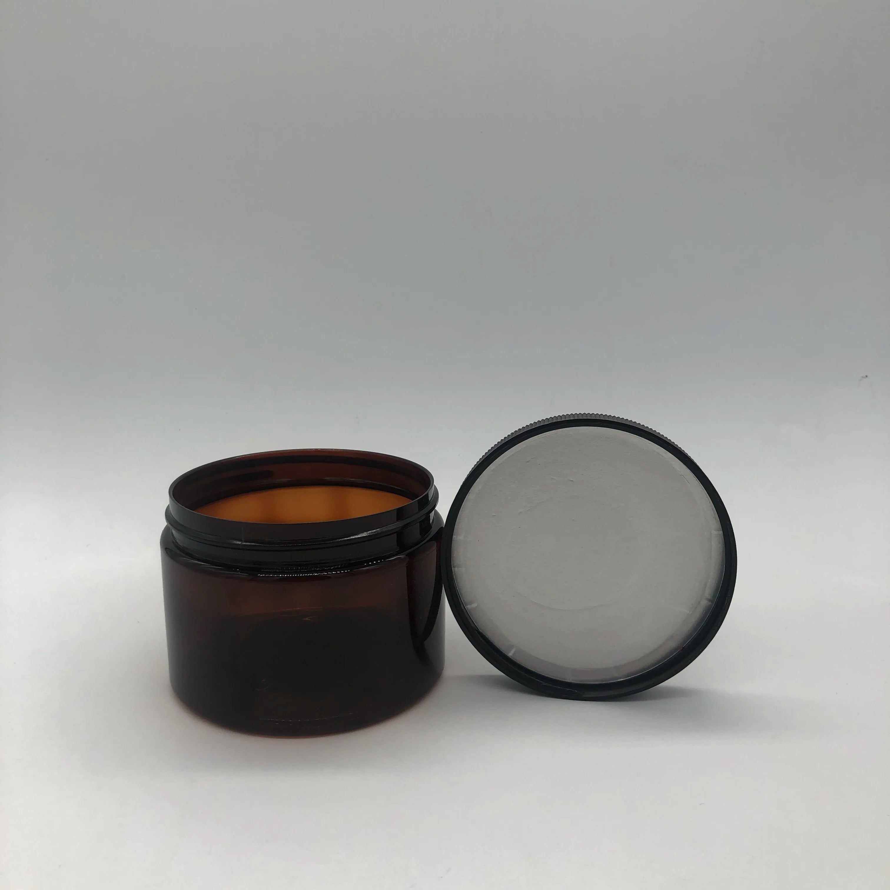Customization Manufacturer 100ml 200ml 500ml Dark  Brown Amber Plastic PET Mason Jars  with Screw Top for Food for Cookies Cream