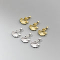 Elegance 925 Sterling Silver 18.5*12.5mm Double Gingko Biloba Leaves Pendant for DIY Jewelry Making Wholesale