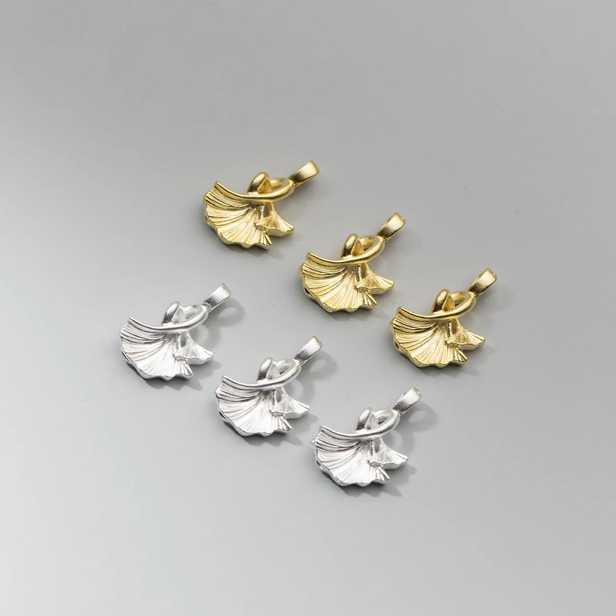 Elegance 925 Sterling Silver 18.5*12.5mm Double Gingko Biloba Leaves Pendant for DIY Jewelry Making Wholesale