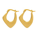 Chic Trendy 18K Gold Plated Stainless Steel French Curve Square Earrings for Women Daily Wear Anniversary Gift Giving
