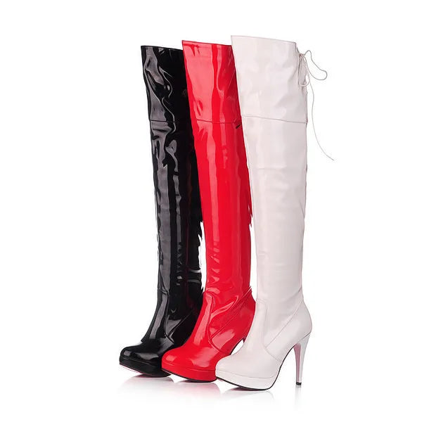 Hot-selling Over the Knee Heels for Women New European American Style Thigh High Boots for Women Pure Color Women's Shoes
