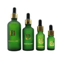 Luxury Cosmetics Bottle Set 5ml 10ml 15ml 20ml 30ml 50ml 100ml Frosted Green Glass Essence Oil Dropper Bottle with Gold Dropper