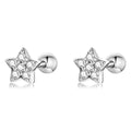 Fashion 925 Sterling Silver Simple Five Sky Night Star Shining Zircon Stud Earrings for Women Fashion Party Jewelry SCE1297