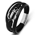 Factory Wholesale Price Classic Handmade Braided Leather Bracelet Stainless Steel Magnetic Clasp Bangles for Men Jewelry
