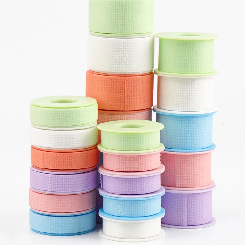 Wholesale Colorful White Blue Pink Sensitive Skin Silicone Eyelash Tape for Lash Extension Non-woven and PE Lash Tape