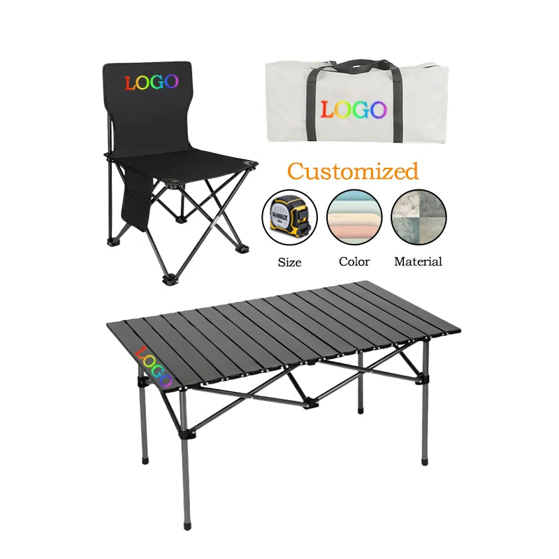 Portable Metal Outdoor Folding Table Chair Set Popular Multi-Functional Camping Furniture with Minimalist Design for Parks Gym