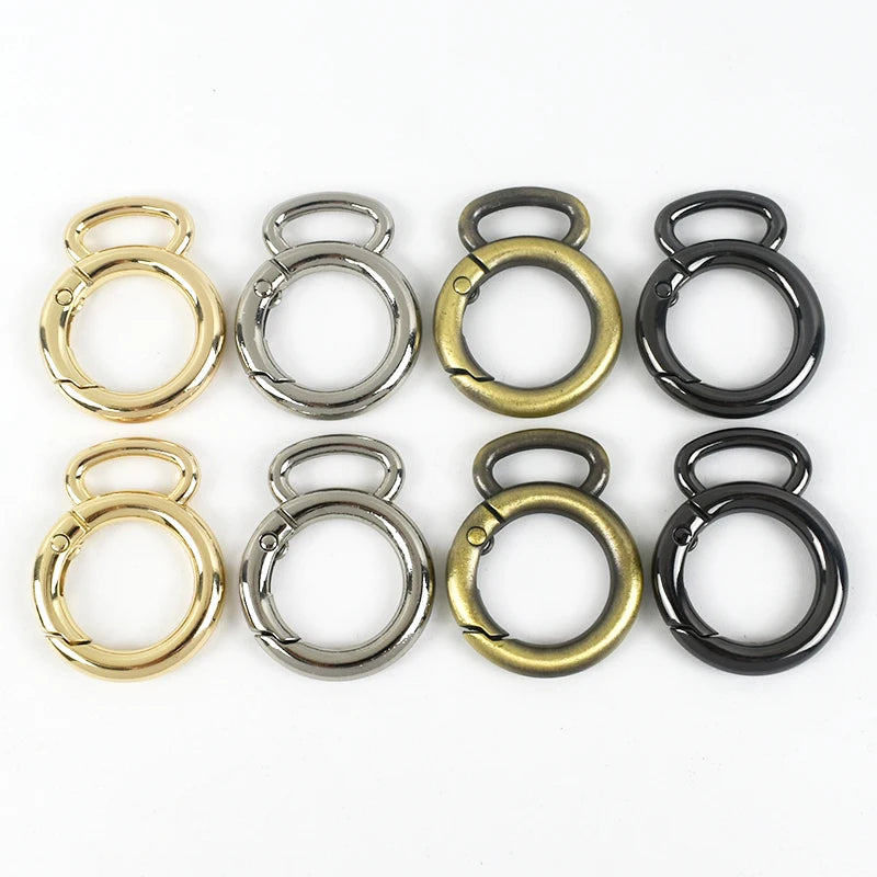 Meetee BF174 19mm Luggage Hardware Fasteners Accessories DIY Bag O Ring Buckles Spring Metal Clasp for Bag Strap