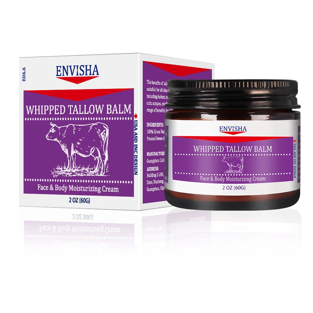 Organic Vegan Moisturizing Nourishin Anti-Wrinkle Tallow Skin Balm Cream Fed Cows Butter Body Moisturizer for Sensitive Skin