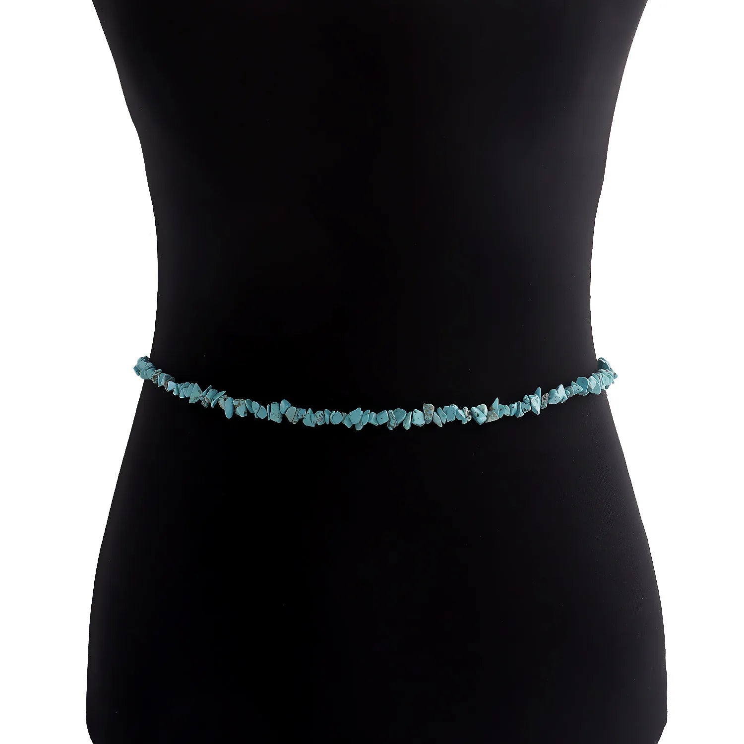New Bohemia Style Natural Stone Gravel Waist Chain Crystal Green Aventurine Amethyst Jewelry Body Chain for Women