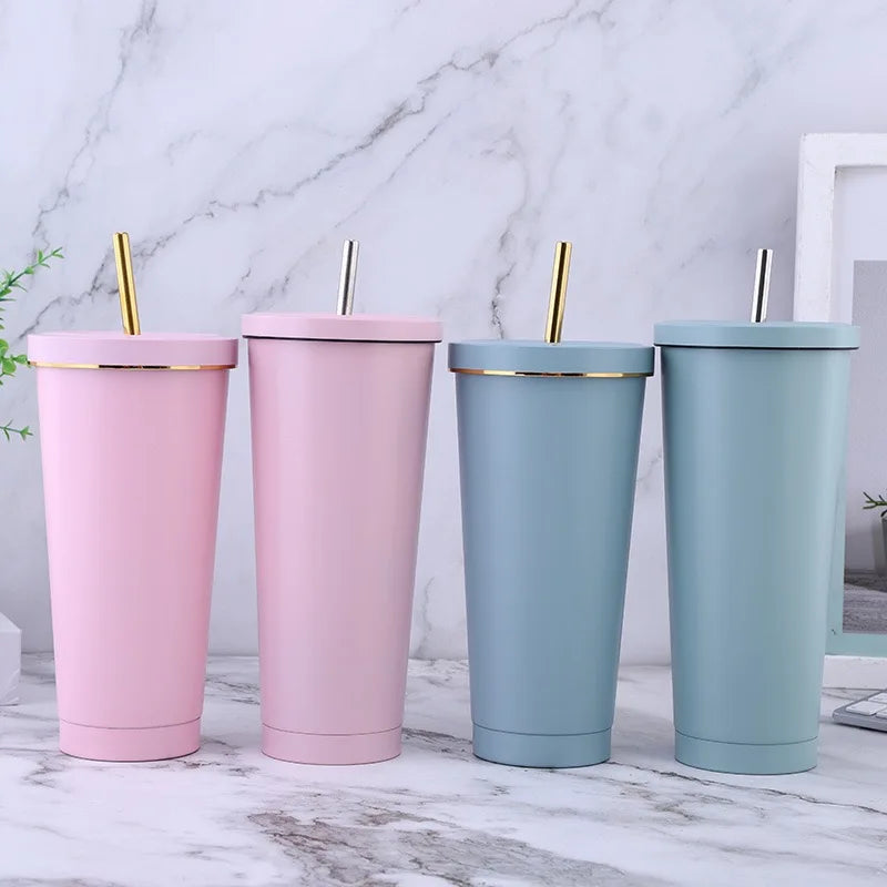 Hot Selling Stainless Steel Coffee Tumbler Popular 17oz 24oz Coffee Travel Mug Insulated Custom Tumbler with Straw