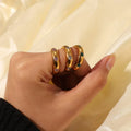 Wholesale Custom Logo Stainless Steel Jewelry Aaa Clear Green Pink Zircon Stone Finger Rings For Women