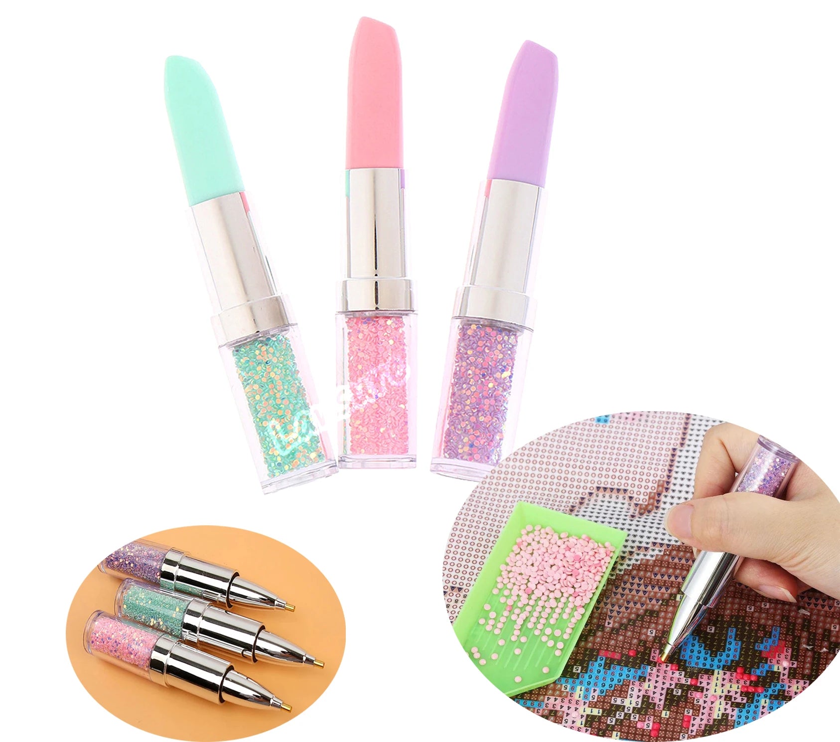 LS 5D Diamond Painting Tools Lipstick Diamond Drill Pen Plastic Embroidery Accessories nail art tools