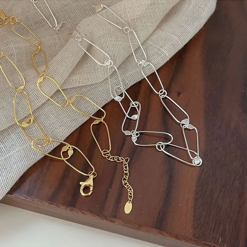 Fine Jewelry 18k Gold Jewelry Necklace Women 925 Sterling Silver Chunky Link Chain Necklace